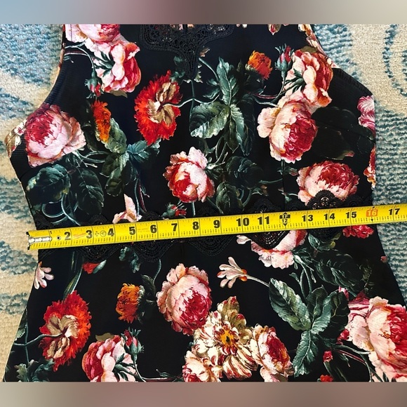 Chelsea 28 Black Foxie Floral Lace Trim Mini Dress size L - Picture 5 of 10